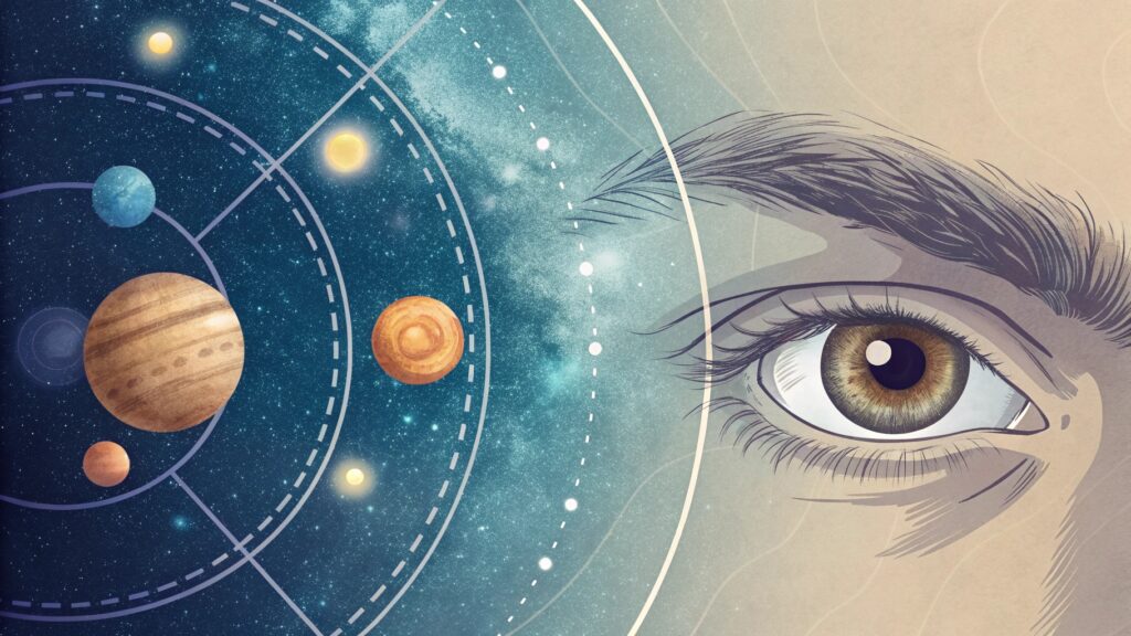 Planets influencing left eye blinking for male astrology meaning.