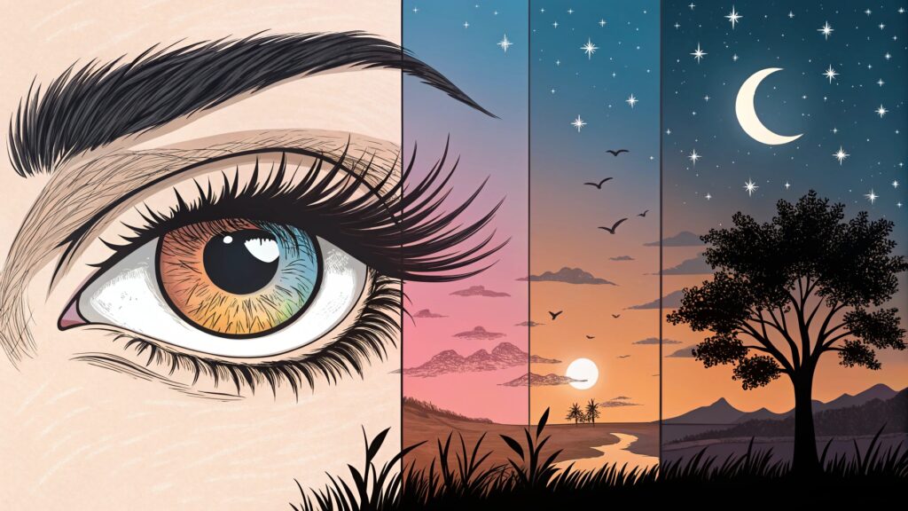 Meaning of right eye blinking for females as per time of day.