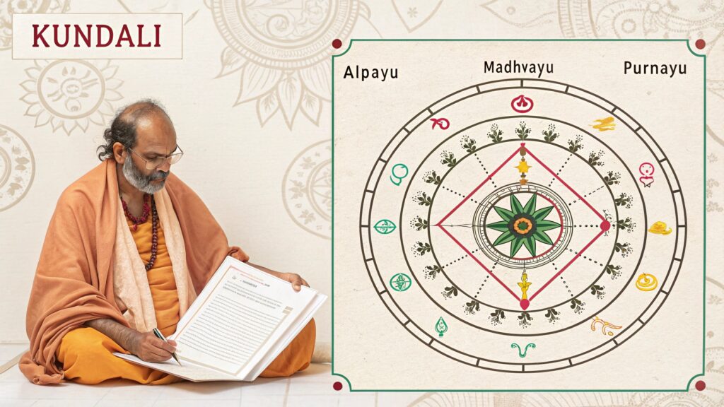 Astrology yogas for death prediction and lifespan calculation.