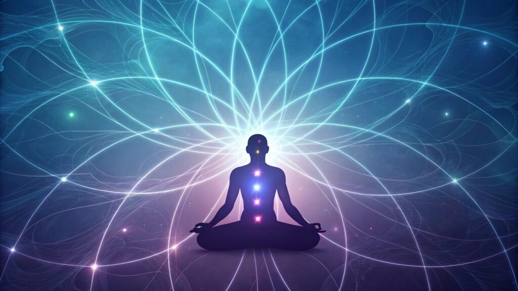 Visual representation of Akashic energy surrounding a person. Akashic Records for career guidance.